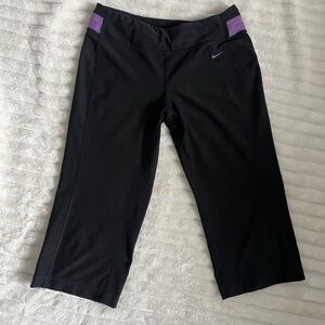 Nike Black & Purple Dri-FIT Leggings Size M Activewear Workout Pants